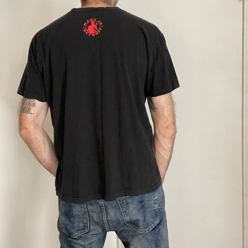 Men's Made In Detroit T-Shirt Size Medium M Black Red Wings Hockeytown